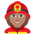 👩🏽‍🚒 woman firefighter: medium skin tone display on JoyPixels